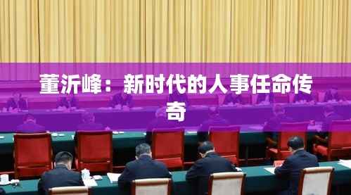 董沂峰：新时代的人事任命传奇